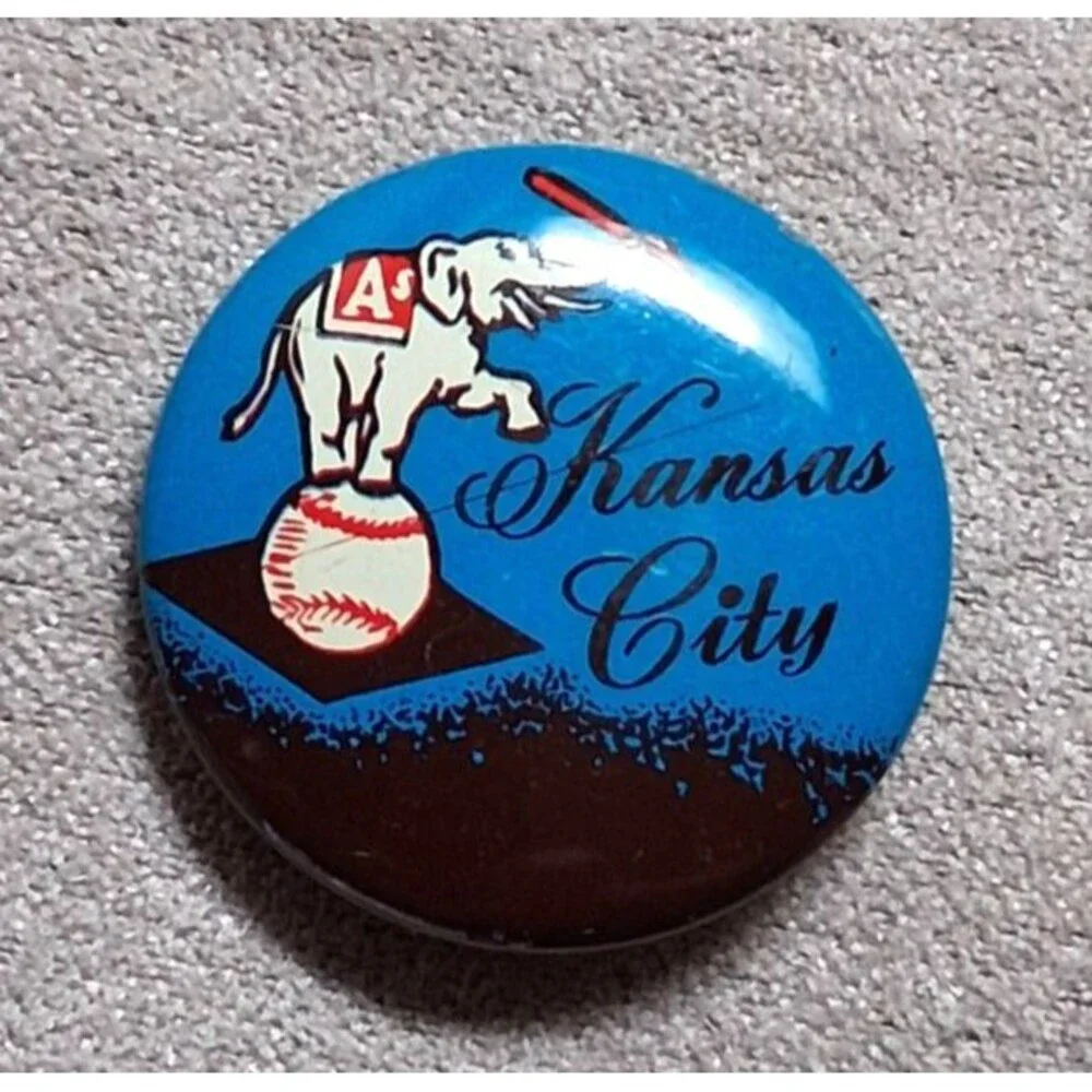 Vintage Kansas City Athletics Button MLB Premium Sales Mascot